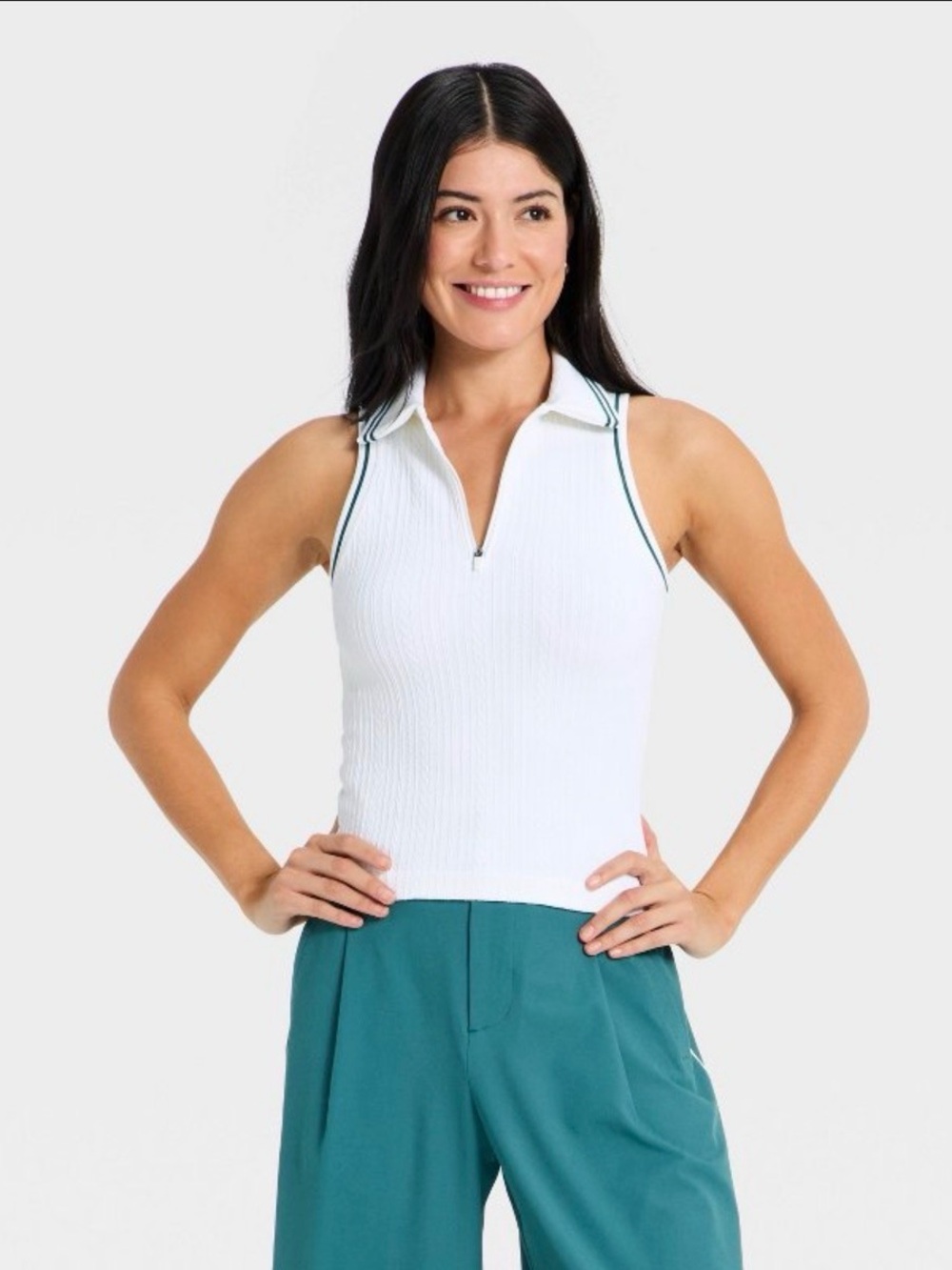 Women’s Seamless Cable Polo Tank Top - All In Motion